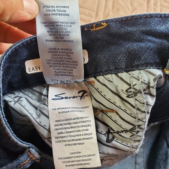 Seven7 weekend boyfriend relaxed fit size 10 medium dark jean denim - Picture 6 of 11